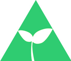green triangle with white plant
